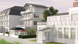 städtebauliche Visualisierung Niendorf/Ostsee: Einfügung der Rekonstruktion einer Strand-Villa